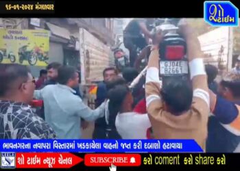 ભાવનગરના નવાપરા વિસ્તારમાં ખડકાયેલા વાહનો જપ્ત કરી દબાણો દુર કરાયા