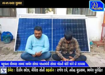 મહુવાના લીલવણ ગામમાં આવેલ સોલાર પ્લાન્ટમાંથી સોલાર પ્લેટની ચોરી અંગે બે ઝડપાયા