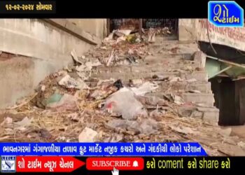 ભાવનગરમાં ગંગાજળીયા તળાવ ફ્રુટ માર્કેટ નજીક કચરો અને ગંદકીથી લોકો પરેશાન