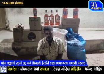 ઘોઘા નજીકથી ટ્રકમાં દારૂ અને બિયરની હેરાફેરી કરતાં ભાવનગરના શખ્સની ધરપકડ