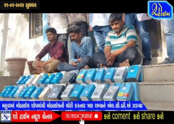 મહુવામાં મોબાઇલ શોપમાંથી મોબાઈલ ફોનની ચોરી કરનાર ત્રણ શખ્સને LCBએ ઝડપી લીધા