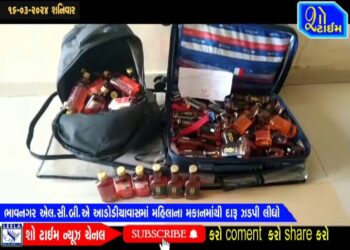 ભાવનગર LCBએ આડોડિયાસમાં મહિલાના મકાનમાંથી દારૂ ઝડપી લીધો