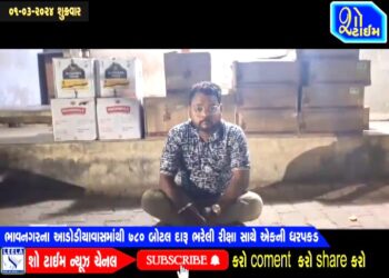 ભાવનગરના આડોડિયાવાસમાંથી ૭૮૦ બોટલ દારૂ ભરેલી રીક્ષા સાથે એકની ધરપકડ